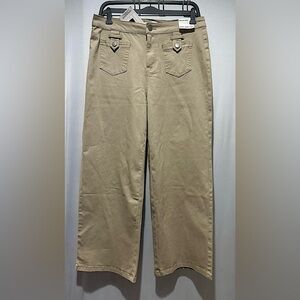 Marc New York Jeans Tan Wide-Leg Crop Pants - Size 10